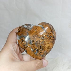 พลอยแจสเปอร์ธรรมชาติชุบเกล็ดขนมปังแบบอินโดนีเซียซัลวาเนสคริสตัลงานหัตถกรรมรูปหัวใจใหญ่ขัดเงาด้วยมือ - Product Image 6