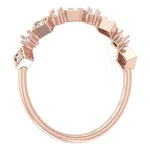 Anillo de bandas de aniversario de oro sólido de diseño Simple personalizado, Diamante cultivado en laboratorio hecho a mano (moissanita) para boda VVS al por mayor - Product Image 4