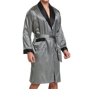 Robes de nuit en satin pour hommes, nouveau style, 100% soie, séchage rapide, respirantes, manches longues, fabriquées au Pakistan - Product Image 2