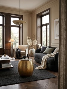 Home Poetry Modern <b>Round</b> Coffee <b>Table</b> With Hammered Finish 42 Cm Diameter Living Room Furniture Contemporary Design - Product Image 6