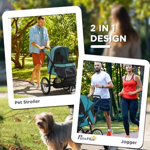 Passeggino per Cani di Piccola e Media Taglia a 3 Ruote con Tettuccio Regolabile, Cintura di Sicurezza e Cestino Portaoggetti Verde Scuro - Product Image 5