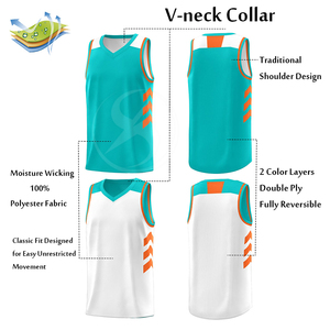 Maillot de basket personnalisable le plus vendu, haute qualité, respirant, antibactérien, séchage rapide, confortable, 100% polyester - Product Image 3