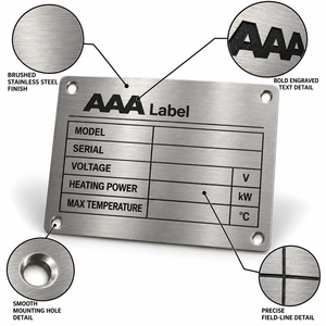 Placa de Identificación Metálica en Relieve, Etiqueta de Aluminio Personalizada para Equipos, Identificación de Maquinaria, Fábrica OEM - Product Image 4
