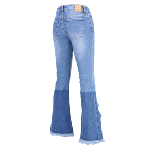 Jean en denim taille haute pour femme grande taille, coupe skinny évasée, décontracté, mode streetwear, ajusté, écologique, bleu - Product Image 3