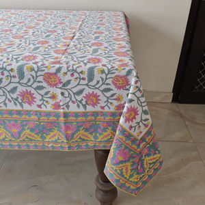 Mantel rectangular de algodón puro con estampado moderno hecho a mano, cubierta de tela de uso doméstico para boda - Product Image 1