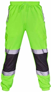 Men's High Visibility Reflective Workwear Pants Fluorescent Safety <b>Trousers</b> Elastic Waist Construction Industrial Pants - Product Image 2
