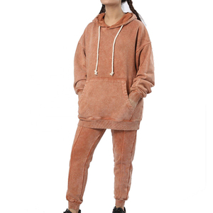 Survêtement Streetwear Unisexe Neuf Coupe Droite Délavé à l'Acide Léger Respirant Manches Longues 100% Coton à Capuche Zippé Vente en Gros - Product Image 5