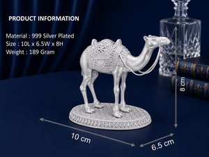 Idolo de Camello Chapado en Plata 999 de Jaipur Metals |   100% Latón |   Decoración y Regalos Modernos para la Oficina en Casa |   10x6.5x8cm |   189g - Product Image 3