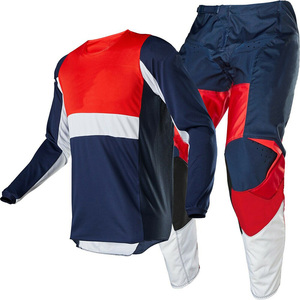 Ensemble de motocross pour homme, maillot et pantalon noirs à manches longues, polyester à séchage rapide, pour toutes les saisons, vêtements de course moto - Product Image 3