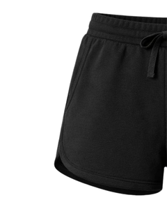 Custom Black Women Sweat Shorts Cotton Fleece Elastic Waist <b>Drawstring</b> Gym Casual Summer Shorts OEM Manufacturer Supplier - Product Image 3