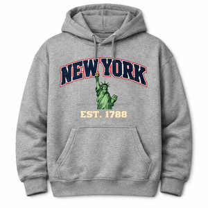 เสื้อฮู้ดดี้ผ้าเชนิลล์ปักลาย New York สำหรับผู้ชาย สไตล์ลำลอง ผ้าฝ้ายฟลีซ พิมพ์ลายด้านหน้า ทรงปกติ ใส่ได้ในช่วงฤดูใบไม้ร่วง - Product Image 4