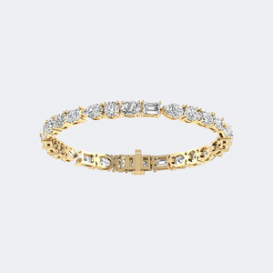 9.20CTW Mixed-Cut Prong-<b>Set</b> Diamond Line Bracelet - Product Image 4