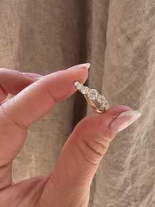 Anillos Apilables Ondulados con Diamantes Cultivados en Laboratorio de 1 Quilate en Forma Redonda, Diseño Curvo, para Propuesta de Matrimonio, Joyería Moderna, Oro Sólido de 14K - Product Image 3