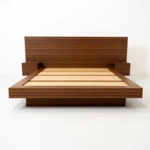 Solid Teak Wood Platform <b>Bed</b> <b>Frame</b> with Nightstands Luxury Bedroom Furniture Manufacturer - Product Image 1