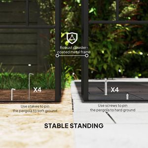Gazebo in Metallo Bianco Crema 3x3 Metri per Esterni, Ideale per Villa, Cortile o Parco, con Fori di Drenaggio per Giardino - Product Image 5