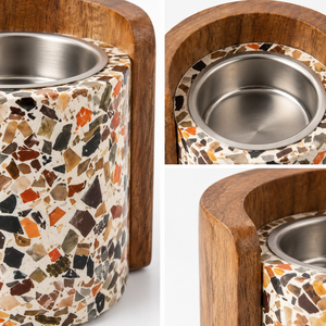 DECORYUG Brûleur en résine artisanal avec support en bois, design terrazzo, personnalisable, toutes saisons, vente en gros, OEM, ODM - Product Image 6