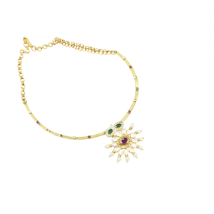 Hasli Choker Designs Alloy Gold Plated Oxidized Polish Finish Casual Fashion & Costume Jewelry Set From India - Product Image 3