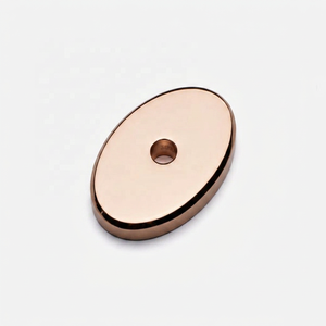 Modern Oval Brass Backplate Furniture Handle <b>Knob</b> Minimalist Design <b>Copper</b> Finish Multi-Function Durable Wardrobe Door Dresser - Product Image 4