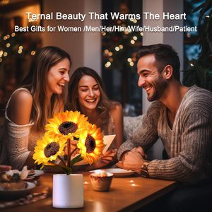 Lampada Decorativa a Forma di Girasole per Regali di Compleanno, San Valentino, Festa della Mamma, Anniversario per Donne, Mamme, Nonne, Fidanzate, Amiche, Mogli - Product Image 4