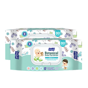 Toallitas húmedas Sanisoft OEM para bebés, 80 hojas de material spunlace, precio al por mayor, extracto de té verde botánico - Product Image 2