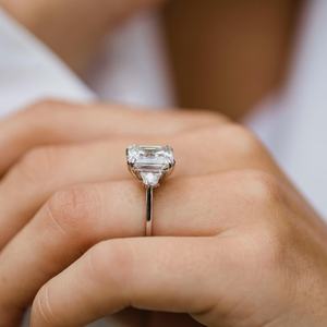 ล่าสุดนักอัสเชอร์โมอิสเพชรสีขาวตัดกับ925แหวนเงินสเตอร์ลิงสำหรับผู้หญิงที่มีความคมชัดล่าสุดตัดแนวแฟนซี - Product Image 5