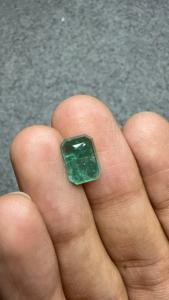 Émeraude naturelle zambienne de 3,39 carats, taille octogonale, pierre précieuse verte lâche, qualité supérieure, pour bague, pendentif, bijoux, Jai Narayan - Product Image 3