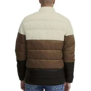 2024 Customized Men's High-Grade <b>Waterproof</b> Two Tone Winter Puffer Jacket Windproof <b>Warm</b> Zipper Closure Hooded Varsity Jacket - Product Image 3