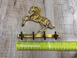 Horse Shape Gold Brass <b>Key</b> Holder <b>Wall</b> Mounted <b>Hook</b> Organizer For Door Side Daily Use Essentials And Home Car <b>Keys</b> Use - Product Image 3