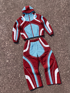 Custom Y2K Unisex <b>Patchwork</b> Tracksuit Hooded Windbreaker <b>Jacket</b> & Sweatpants Set Streetwear Techwear Men Women Tracksuit - Product Image 6
