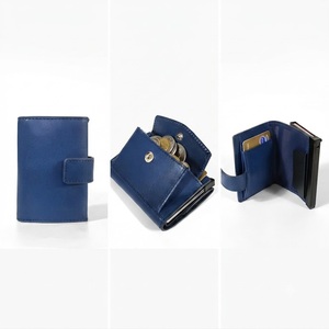 Top Ranking Tilonstar Pop-up <b>Wallet</b> Castello Oiled Waxy Leather Aluminum <b>Card</b> <b>Holder</b> Button RFID Protection Black Brown Navy - Product Image 1