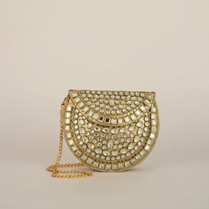 Kundan Brass <b>Mini</b> Clutch Gold - Product Image 2