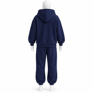 Nouvel arrivage : Ensemble de survêtement à capuche entièrement zippé, personnalisé, de qualité supérieure, couleur unie, coupe décontractée, 100 % coton respirant, en vente. - Product Image 6
