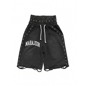 Pantalones Cortos Bermuda de Algodón para Hombre Marajdin, con Doble Cintura Ajustable, Decoración con Remaches, Estilo Casual - Product Image 1