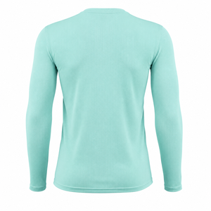 Camiseta Deportiva Personalizada de Manga Larga con Cuello en V, Tejido Waffle Térmico, Color Verde Menta, Ajuste Delgado, Secado Rápido, para Gimnasio y Entrenamiento - Product Image 2