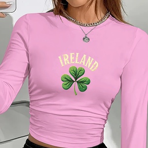 เสื้อแขนยาวแฟชั่นสำหรับผู้หญิงลายไอร์แลนด์มีดีไซน์แชมร็อก - Product Image 2