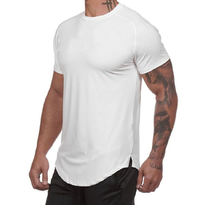 T-shirt décontracté à manches courtes en polyester et coton pour homme, respirant, col rond, coupe classique, personnalisable avec logo, vente en gros - Product Image 2
