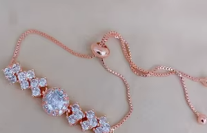 Trendy Stylish Premium Quality CZ Rose Gold Finish Bracelet for Women Girls AD Stones Zircon <b>Charm</b> Bracelet For Women - Product Image 2