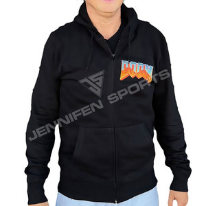Sudadera con capucha de invierno para hombre, con cremallera, transpirable, de tejido geométrico TC, estilo gótico urbano, de alta calidad, 450 gramos, algodón de alto gramaje - Product Image 1