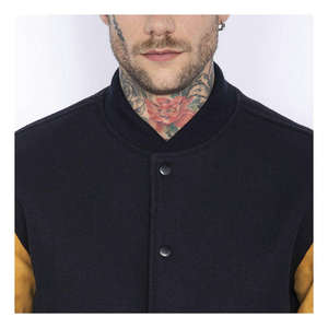 Veste de baseball vintage pour homme avec manches en cuir, broderie personnalisée de haute qualité - Product Image 4