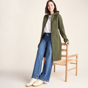 Chaqueta Larga Impermeable de Forro Polar Ecológico Reciclado para Mujer, con Capucha, Cierre Completo, Ligera, Cálida, Bordada, para Invierno - Product Image 4