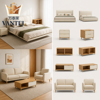 Moderne Luxus-Hotelmöbel Maßgefertigtes Schlafzimmer-Set Kingsize-Bett Nachttisch und Kommode für Hotelgästezimmer