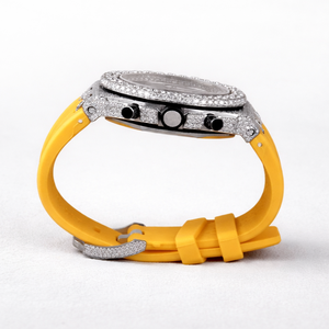 Reloj de hombre de moda con moissanita, diamantes de zafiro y cristal de 41 mm, chapado en oro, de acero inoxidable, semirrevestido de diamantes, el más vendido. - Product Image 2