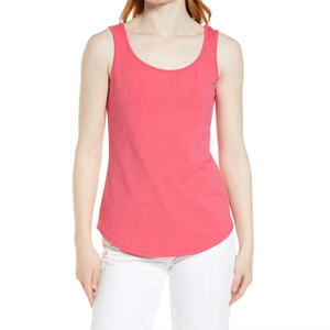 Camiseta sin Mangas de Primera Calidad para Mujer, Camiseta Deportiva para Gimnasio, Fitness, Yoga, Running, Ropa Deportiva de Verano, Tejido de Punto, 100% Algodón - Product Image 1