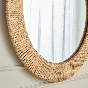 <b>Round</b> Seagrass Nordic Wall <b>Mirror</b> Handmade Woven Decorative Hanging <b>Mirror</b> for Living Room Bedroom Entryway <b>Bathroom</b> - Product Image 2