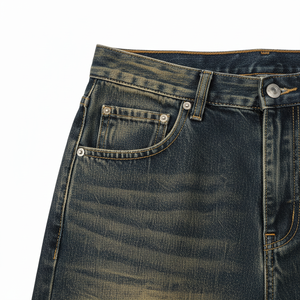 Men's High Waist Stonewashed Wide Leg Denim <b>Jeans</b> Breathable Casual Loose Fit Cotton Pants Autumn Style <b>Button</b> <b>Fly</b> - Product Image 2