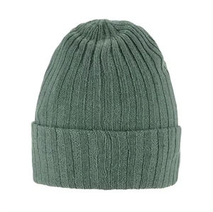 Unisex Solid Color Knit Beanie Hat 100% Acrylic Cuffed <b>Winter</b> <b>Cap</b> Casual Style for Adults Green - Product Image 2