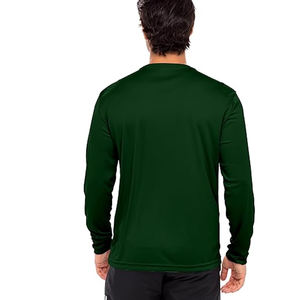 T-shirt pour homme à manches longues surdimensionné en Spandex/Polyester avec motif imprimé personnalisé, tissu gaufré respirant, teinture unie - Product Image 4