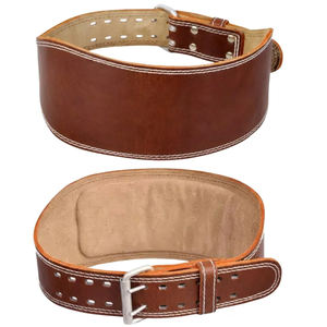 Professional Brown Leather Weightlifting Belt for <b>Gym</b> & Powerlifting Training Non-Slip Double Prong Buckle Unisex Heavy Duty - Product Image 2