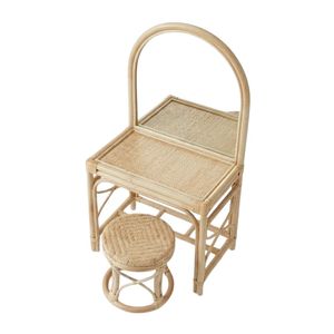 Unique Rattan Little Kid Makeup <b>Table</b> Chic <b>Dressing</b> Desk for Toddler Furniture Nursery Room Factory Price Cheap High Quality - Product Image 2