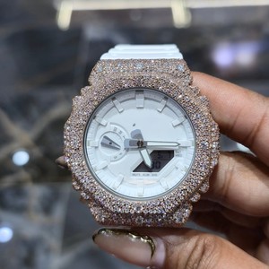 Reloj Analógico-Digital de Lujo Pahal Jewels con Caja de Acero Inoxidable, Correa de Plástico Blanca, 42 mm, Cuadrado, de Cuarzo, para Niños y Mujeres - Product Image 2